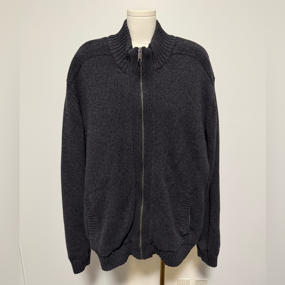 Men's Full Zip Black Sweater